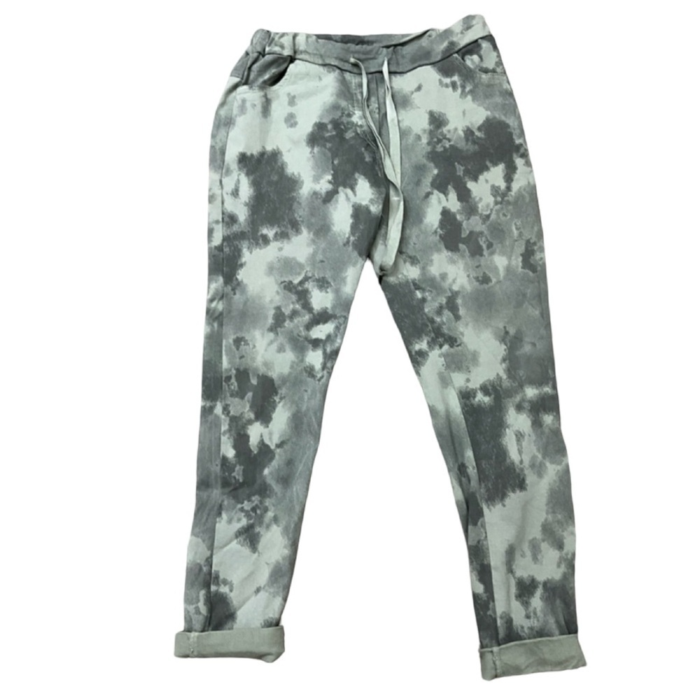 VENTI6 Sage Green Tie Dye Drawstring Jogger Pants Stretch Lounge Size M